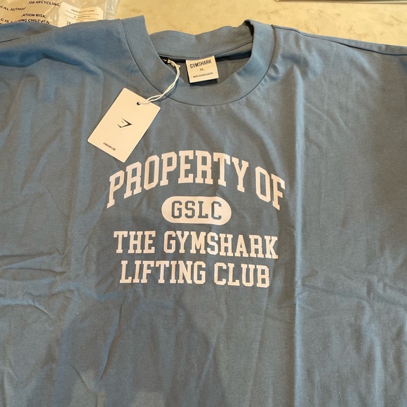 Gymshark Property Of T-Shirt XL Faded Blue - Picture 3 of 10